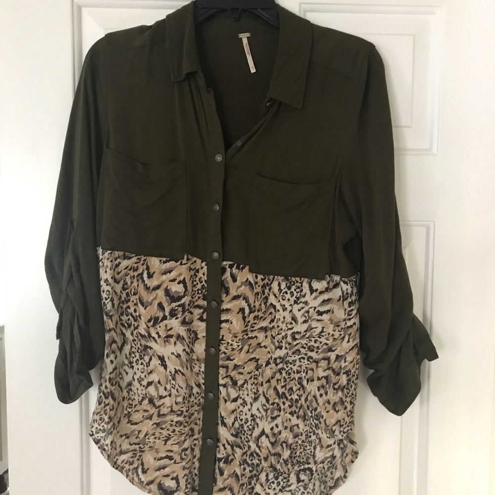 Free People mixed Print Blouse